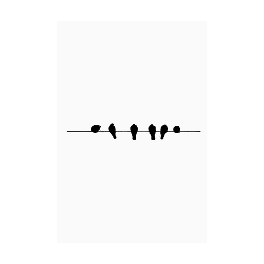 Kaart wit illustratie vogels op tak