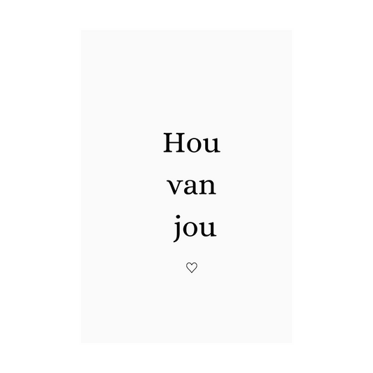 Kaart wit illustratie hou van jou