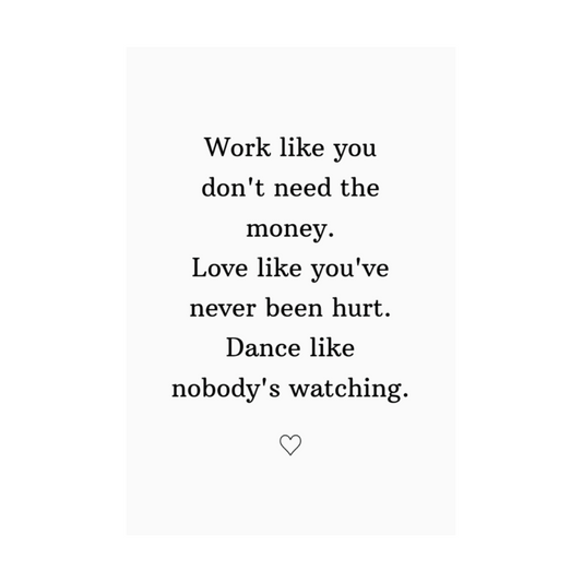 Kaart wit tekst work