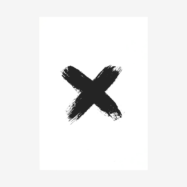 Linen pressed card - X