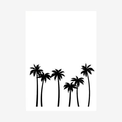 Linnen geperste kaart - Palmbomen