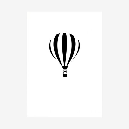 Linen-pressed card - hot air balloon