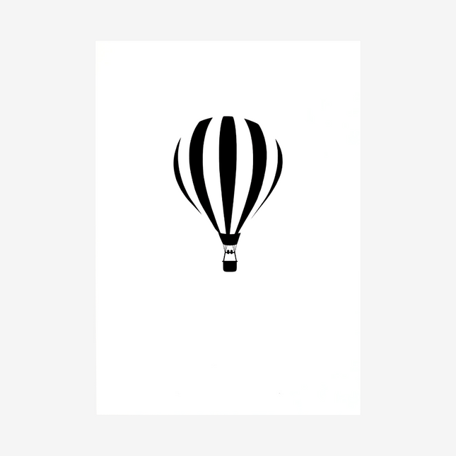 Linen-pressed card - hot air balloon