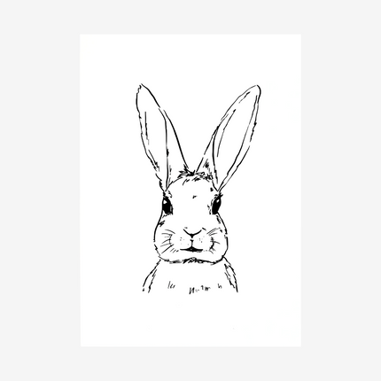 Linnen geperst kaart- illustratie haas