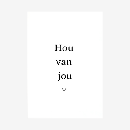 Linnen geperste kaart - hou van jou