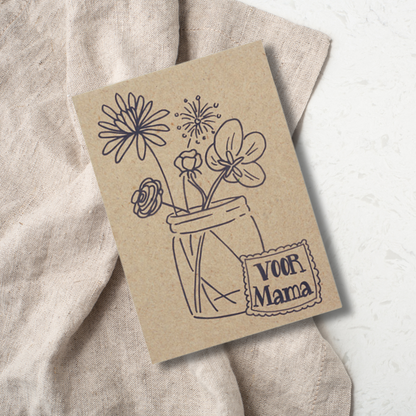 Bloeikaart met bloemenzaden - voor mama