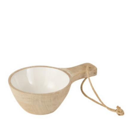 Kom met handvat mangohout