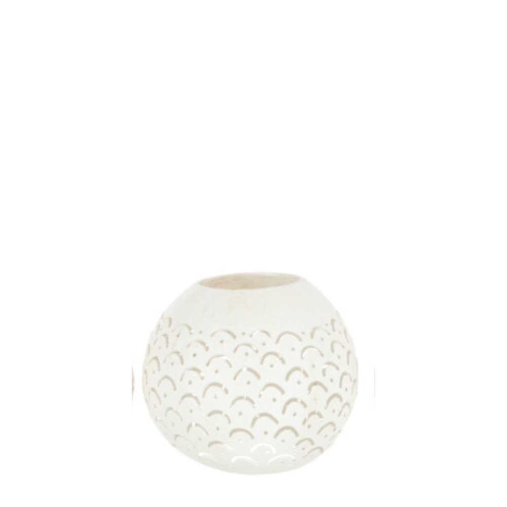 Coconut tea light holder waves