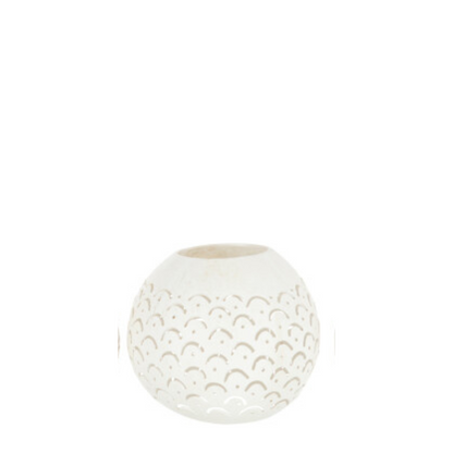 Coconut tea light holder waves