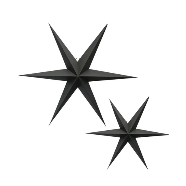 Kerststerren zwart set van 2