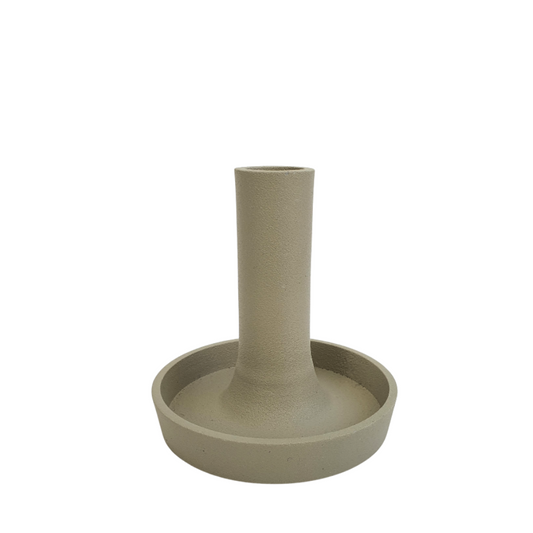 Metal candle holder taupe