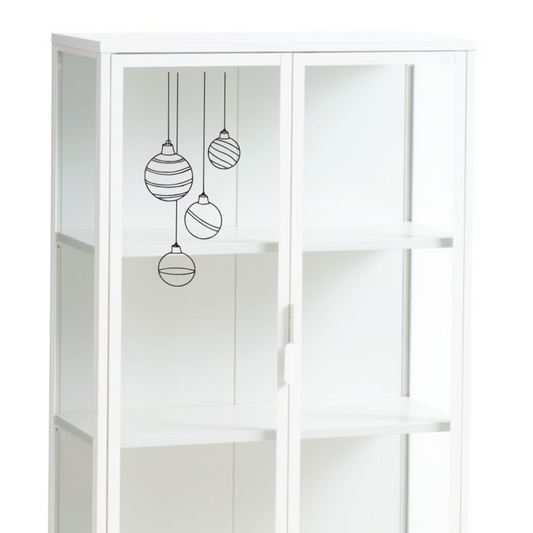 Raamfolie kerstbalen zwart