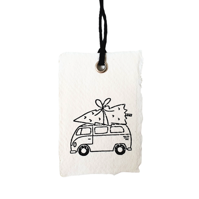 Label kerst auto - 2 stuks