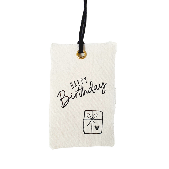 Label happy birthday - 2 stuks