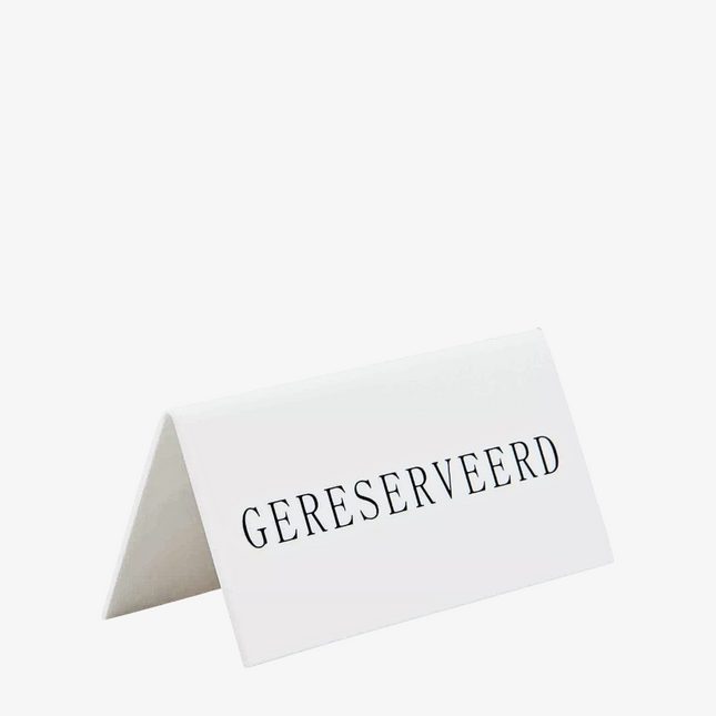 Bordje gereserveerd