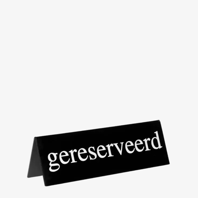 Bordje gereserveerd zwart