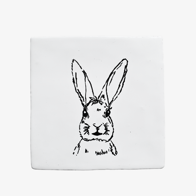 Tegeltje met illustratie Haas