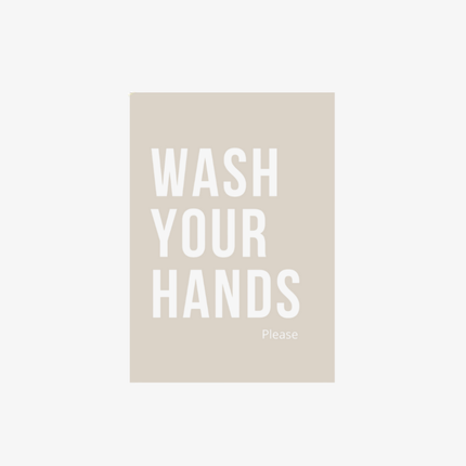 Poster A4 - wash your hands sand color