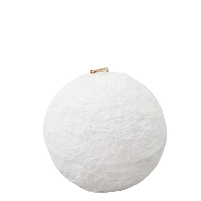 Papier-maché grote witte decoratiebal