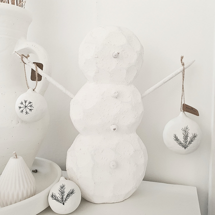 Figure Snowman wood white