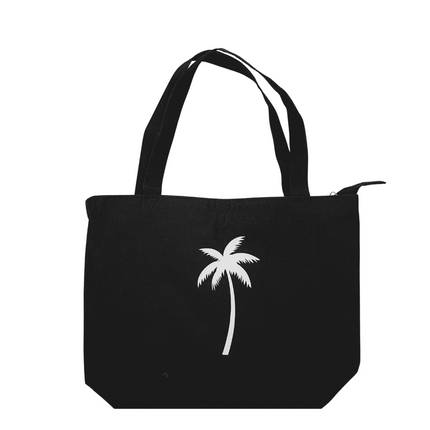 Totebag met palmboom zwart