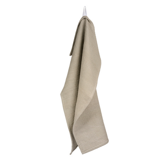 Gastendoekje organic beige/taupe wafel