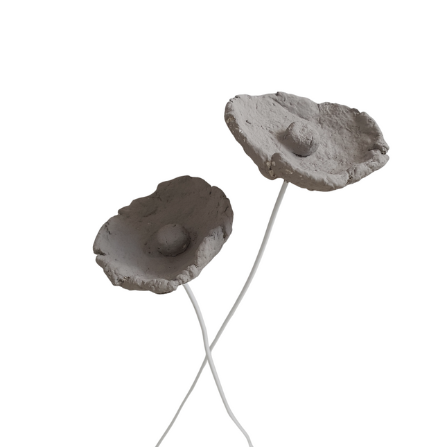 Papier-maché bloem Leem