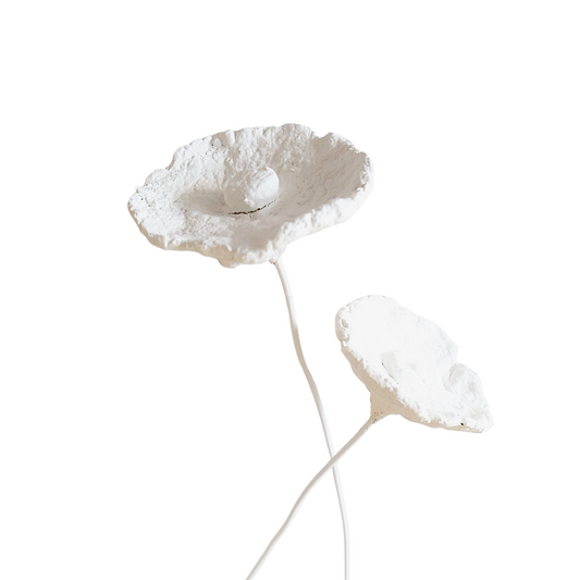Papier-maché bloem wit