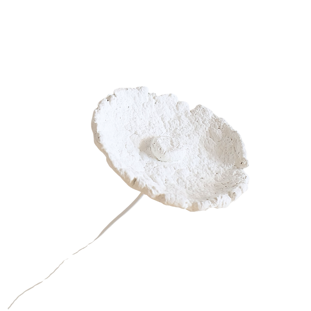 Paper mache flower white large