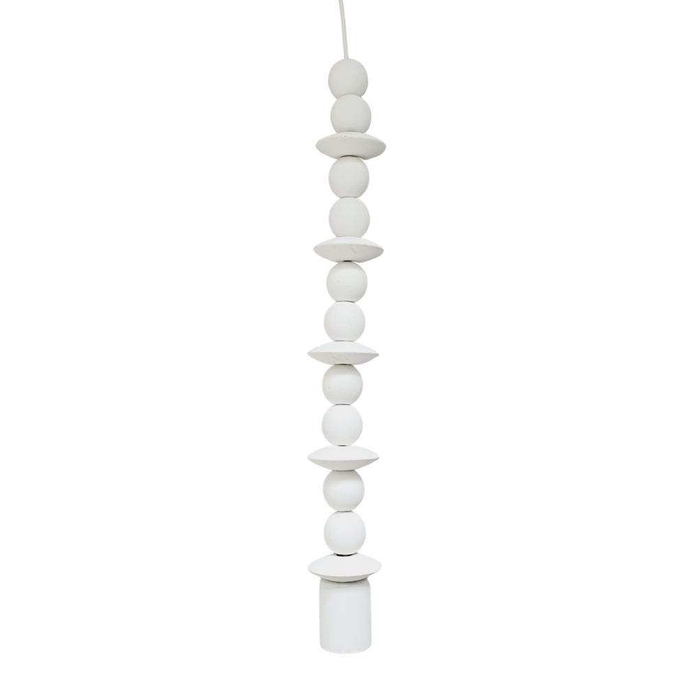 Plafondlamp houten kralen