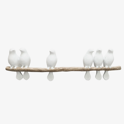 Birds on branch polyresin