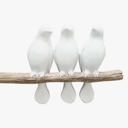 Birds on branch polyresin
