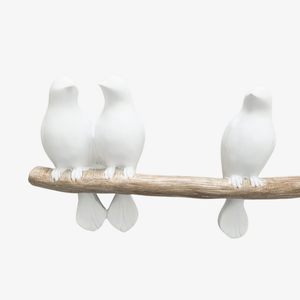 Birds on branch polyresin