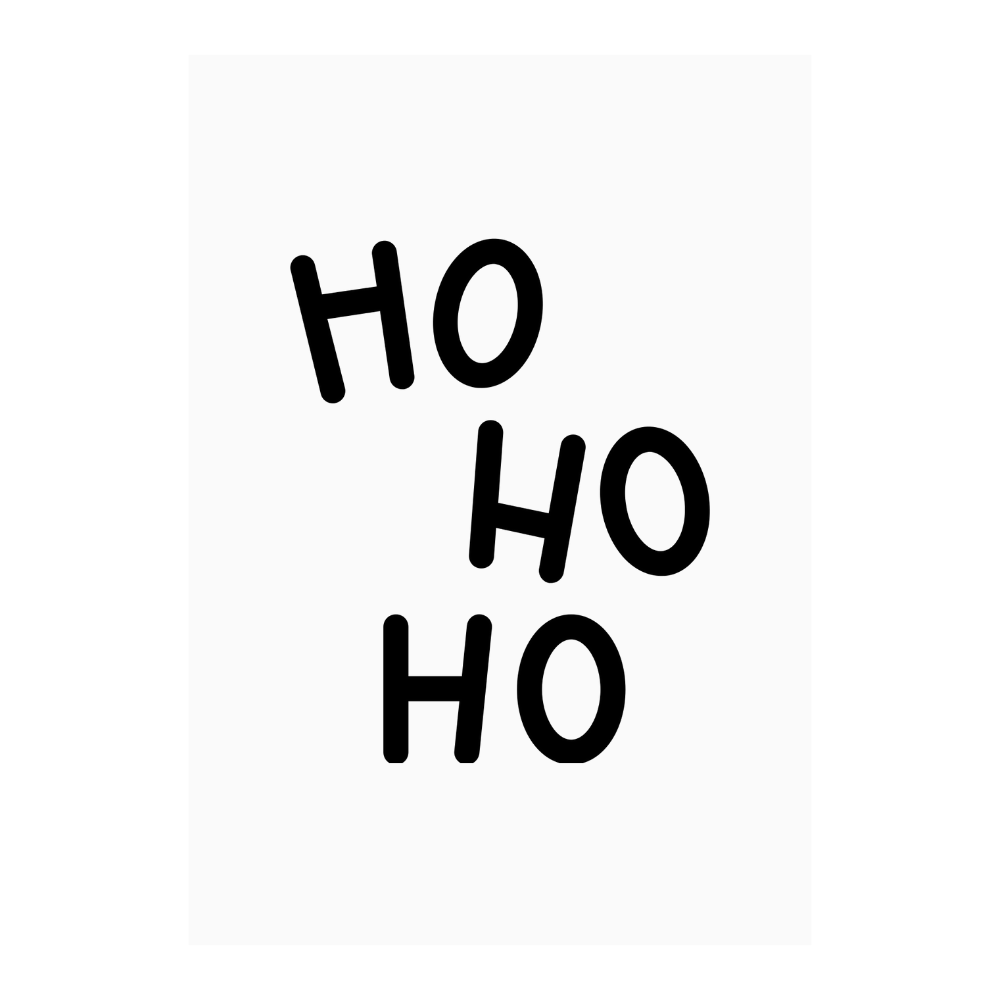 Kaart wit tekst HoHoHo