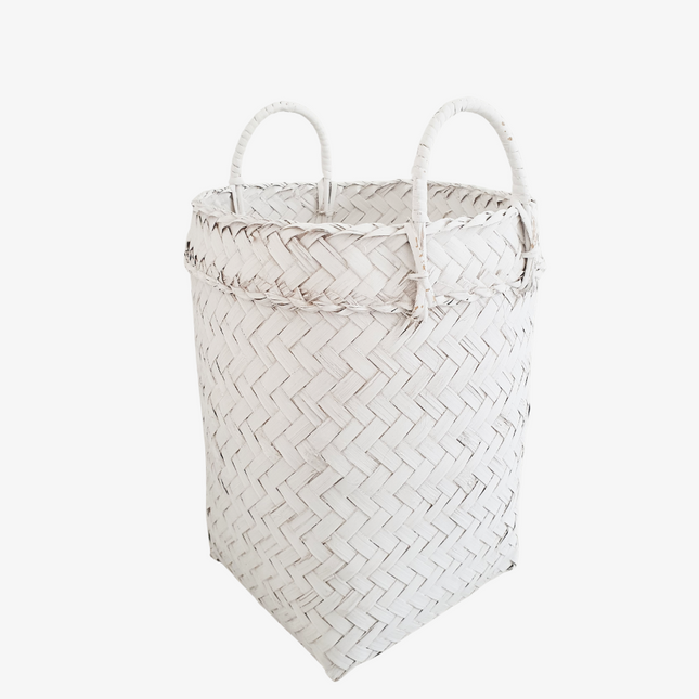 White wicker basket