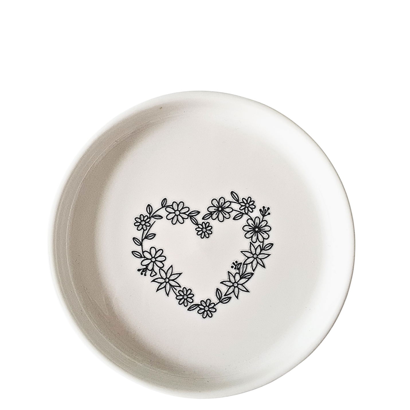 Schaaltje porselein wit hart bloemen