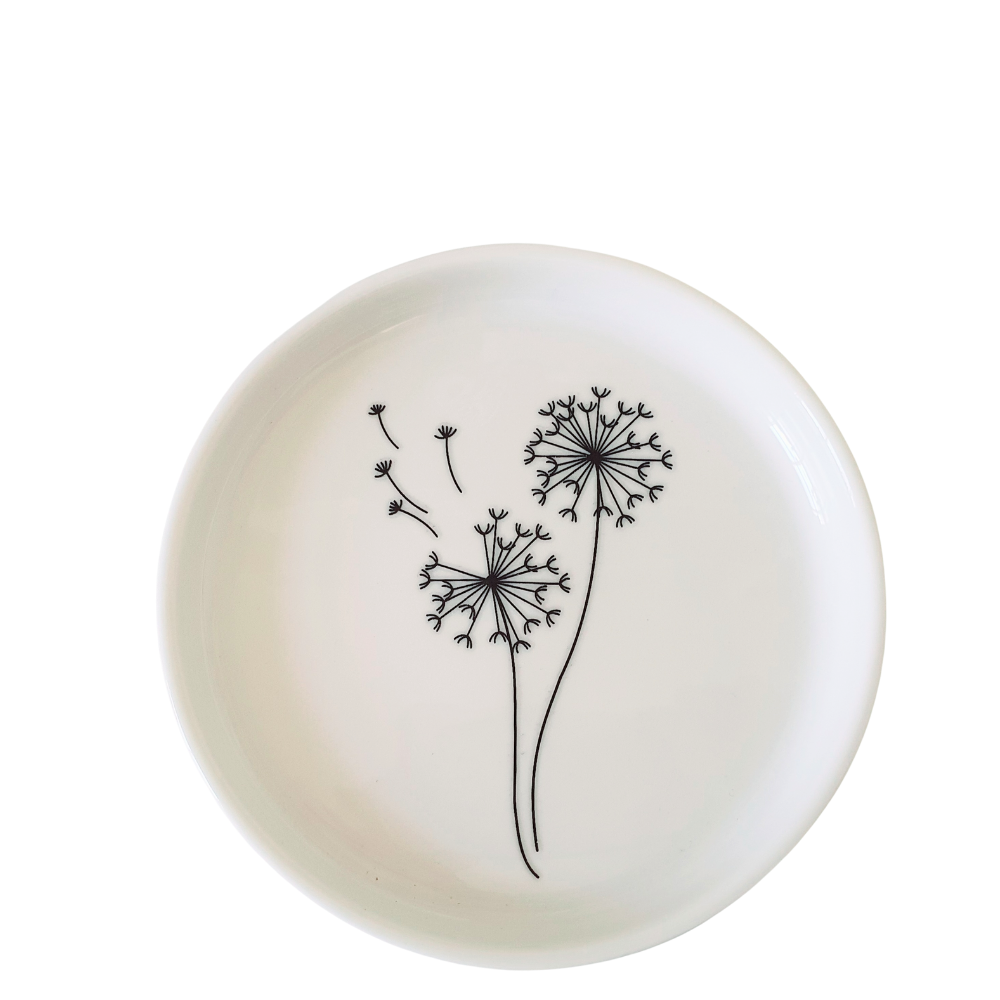 Schaaltje porselein wit paardenbloem