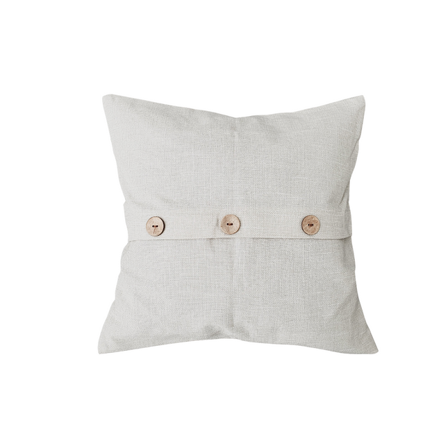 Kussenhoes met houten knopen