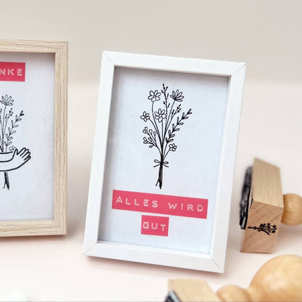 Stempel wilde bloemenboeket, bloemen stempel