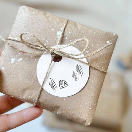 Kerststempel | Stempel Huisje en Dennentrees