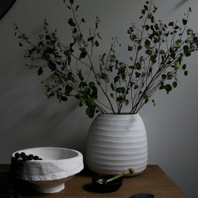 SUSTAIN sculptuurbowl, groot, wit