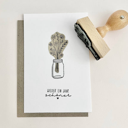 Stempel wilde bloemenboeket, bloemen stempel