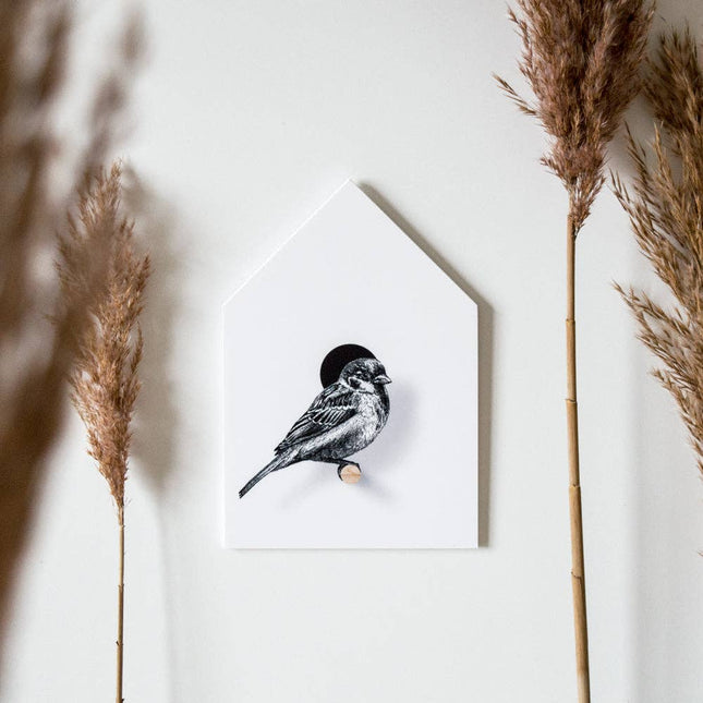 Musje met vogelhuisje