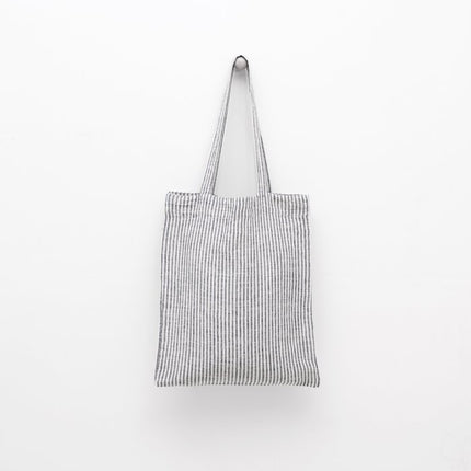 Linen tote bag with stripes