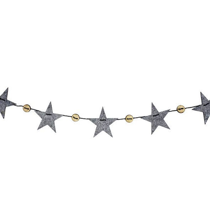 Kerstster-slinger wit, 150 cm