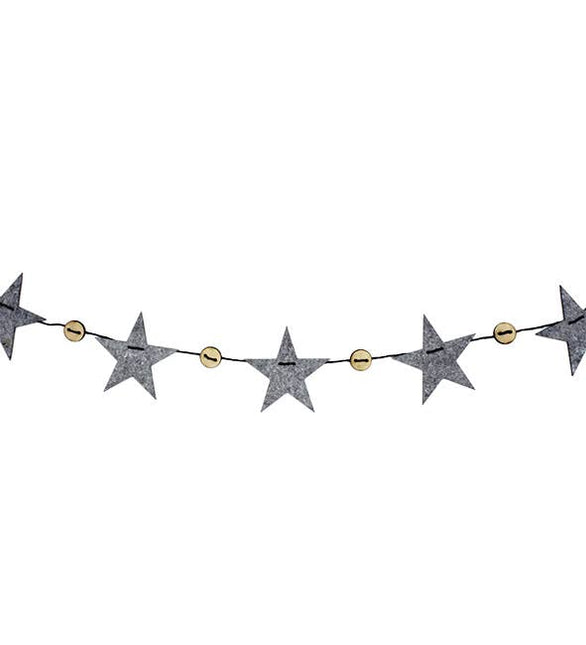 Kerstster-slinger wit, 150 cm