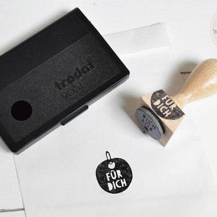 Zwarte inktkussen voor houten stempel