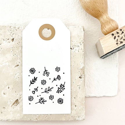Stempel Stempelpatroon Bloemetjes | DIY Houten stempel Achtergrondstempel Bloemen