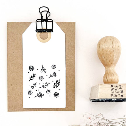 Stempel Stempelpatroon Bloemetjes | DIY Houten stempel Achtergrondstempel Bloemen