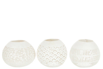 Kokosnoot waxinelichthouders, set van 3